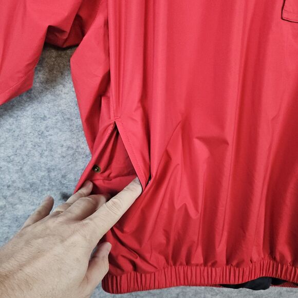 Footjoy Dryjoys Golf Rain Jacket Red Size L Short Sleeve Talking‎ Stick Logo - Picture 2 of 16